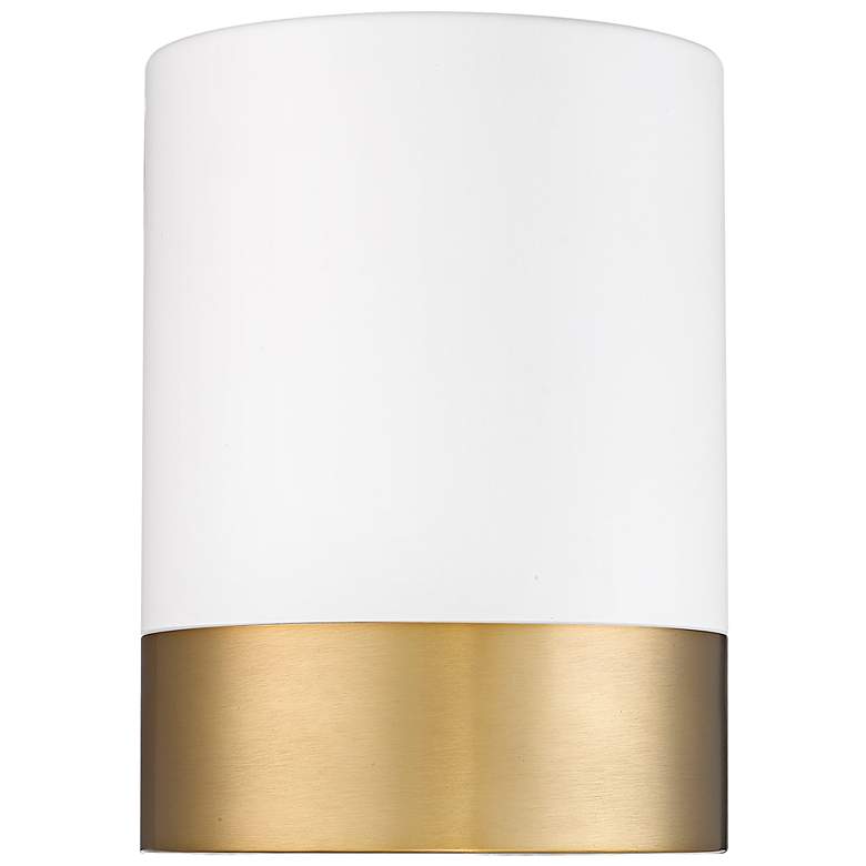 Image 6 Algar 6" Wide Matte White and Modern Gold LED Ceiling Light more views