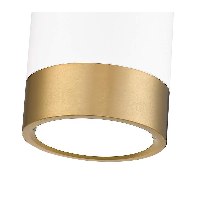 Image 7 Algar 6" Wide Matte White and Modern Gold LED Ceiling Light more views