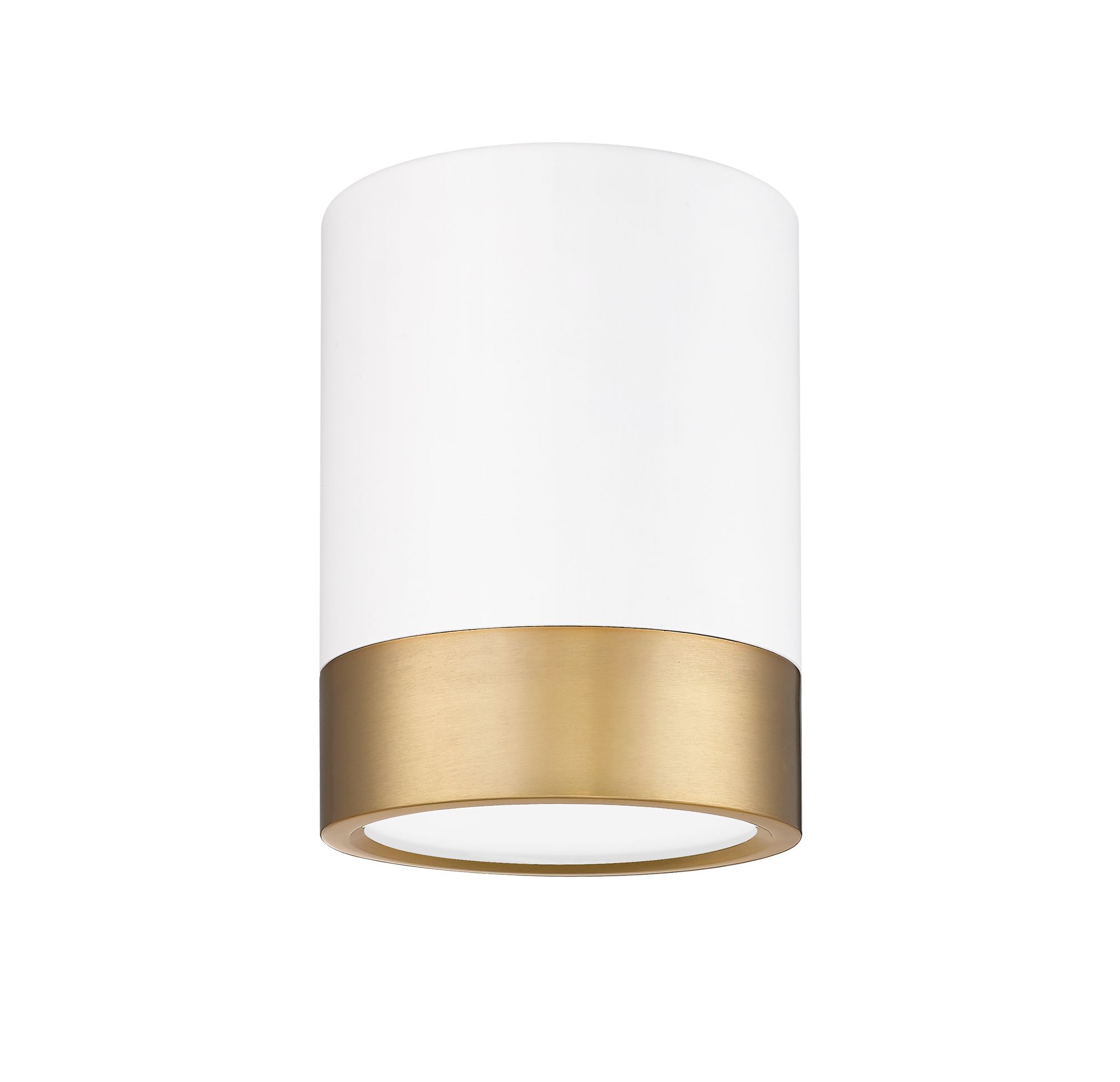 Algar 6" Wide Matte White and Modern Gold LED Ceiling Light in scene