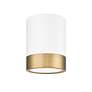 Algar 6" Wide Matte White and Modern Gold LED Ceiling Light in scene