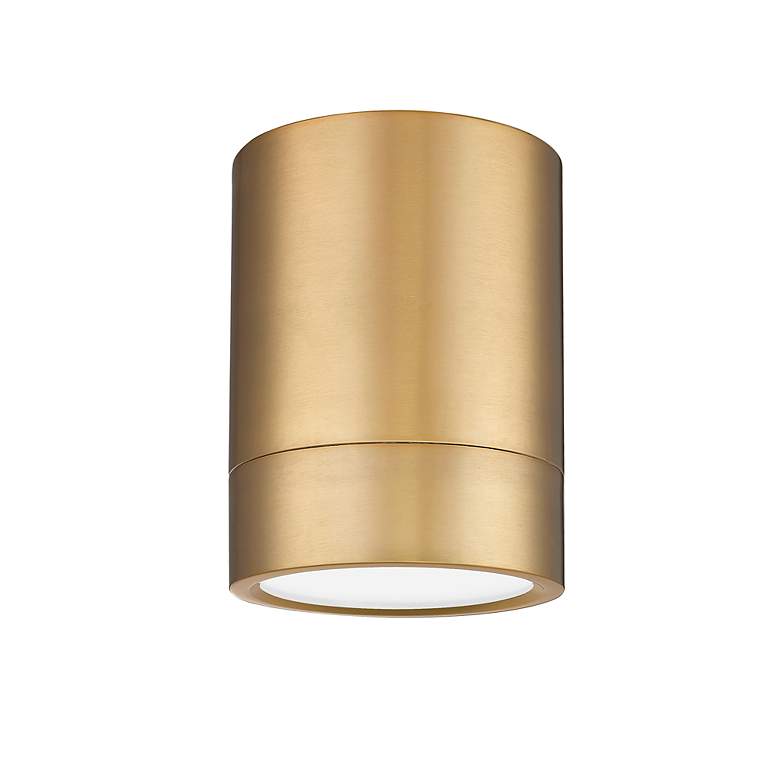 Image 7 Algar 6" Wide Modern Gold Cylinder LED Ceiling Light more views