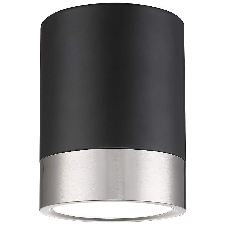 Image 1 Algar by Z-Lite Matte Black + Brushed Nickel 1 Light Flush Mount