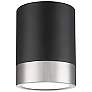 1_Algar by Z-Lite Matte Black + Brushed Nickel 1 Light Flush Mount