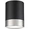 Algar by Z-Lite Matte Black + Brushed Nickel 1 Light Flush Mount