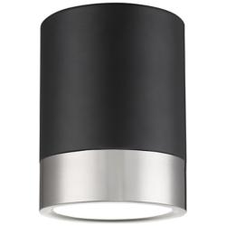 Algar by Z-Lite Matte Black + Brushed Nickel 1 Light Flush Mount