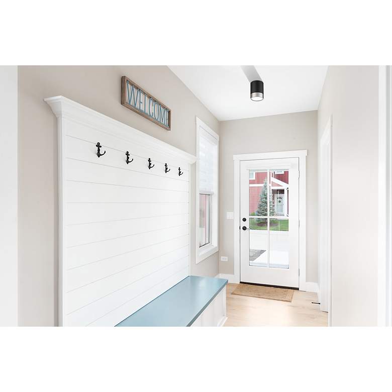 Image 2 Algar by Z-Lite Matte Black + Brushed Nickel 1 Light Flush Mount more views