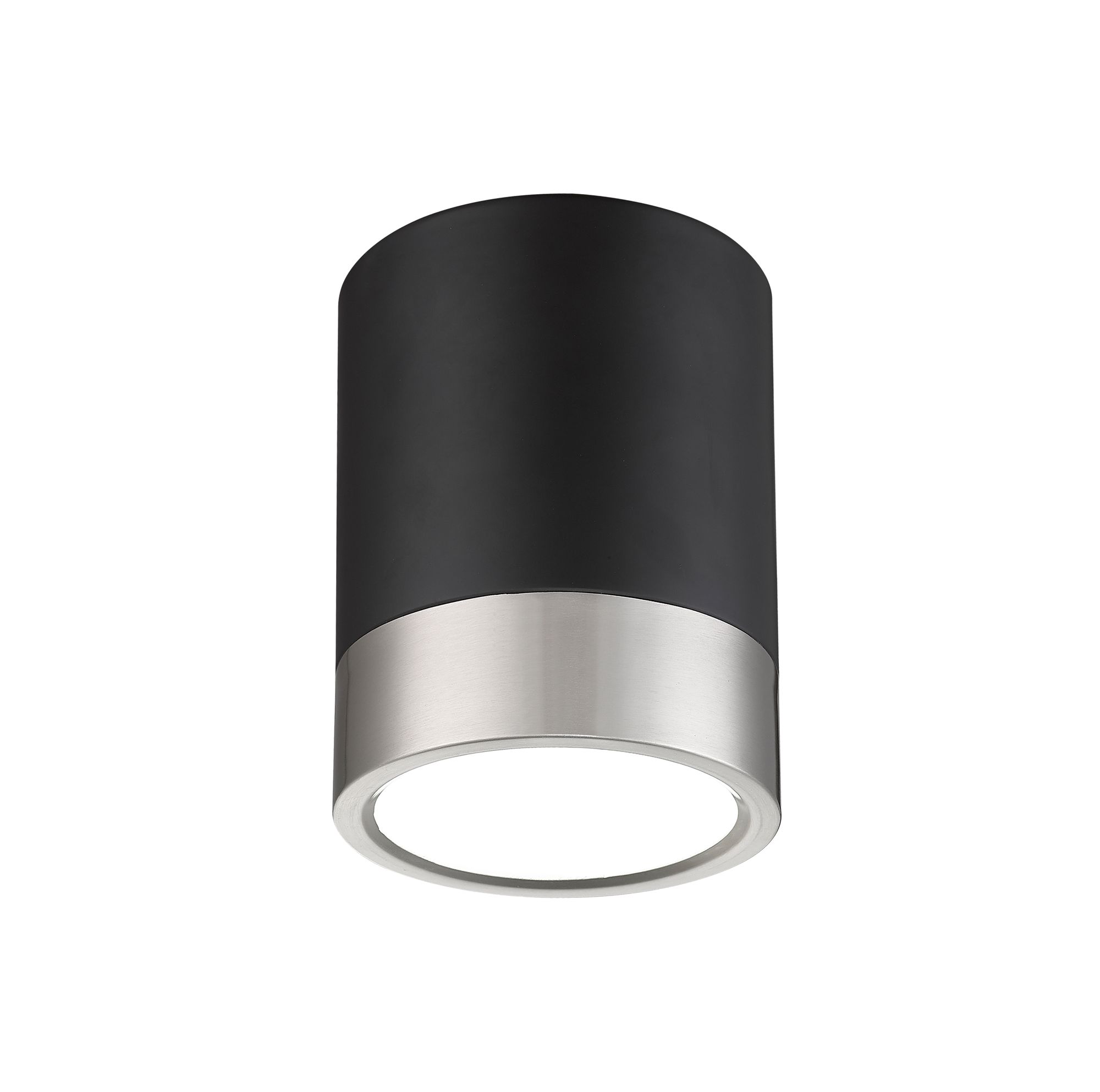 Algar by Z-Lite Matte Black + Brushed Nickel 1 Light Flush Mount