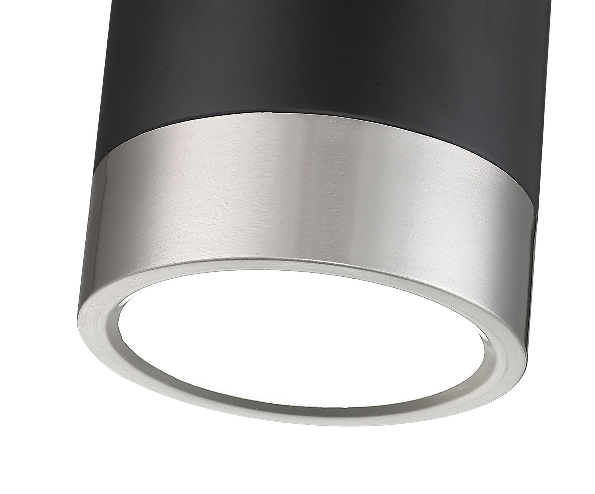 Algar by Z-Lite Matte Black + Brushed Nickel 1 Light Flush Mount
