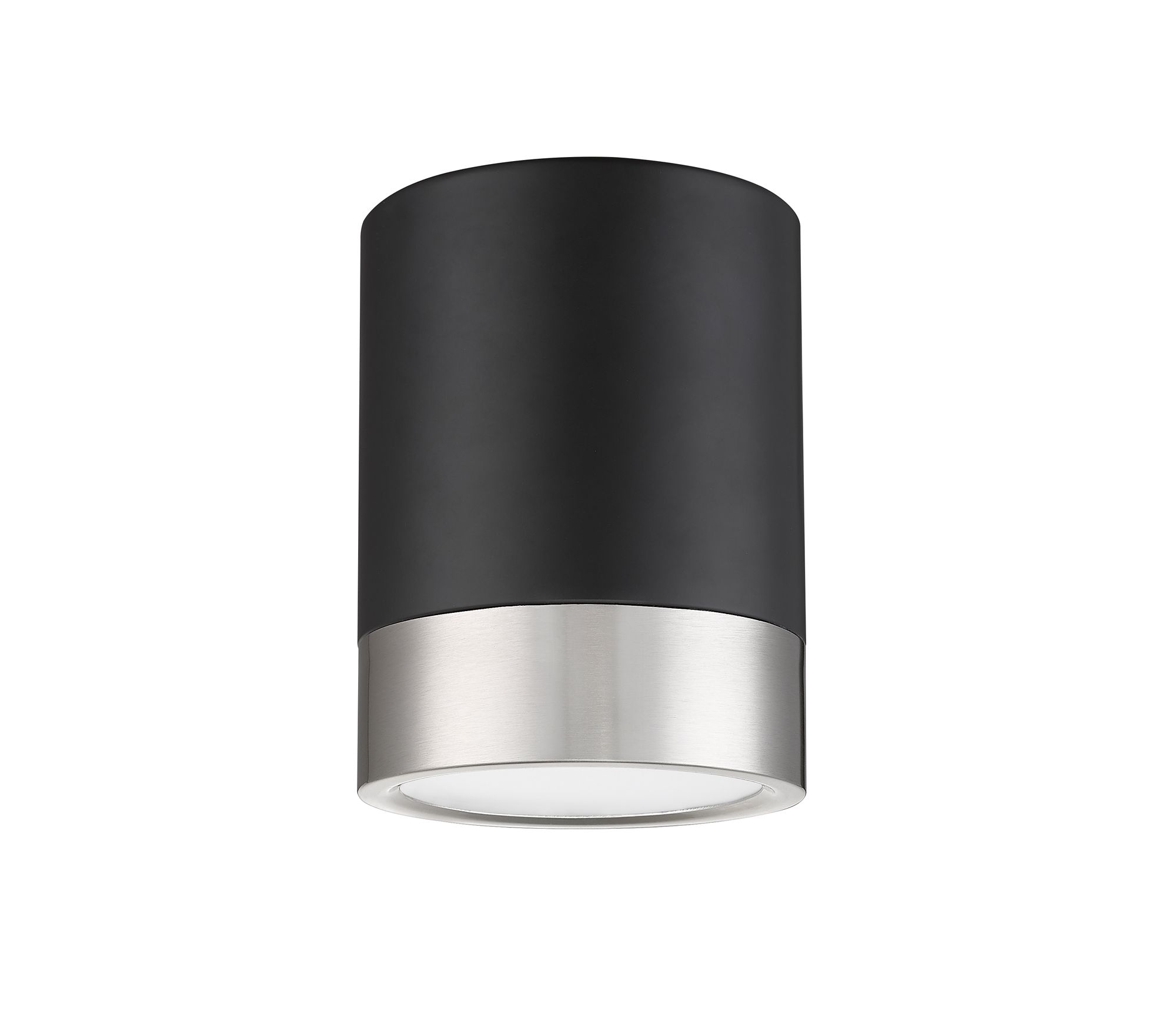 Algar by Z-Lite Matte Black + Brushed Nickel 1 Light Flush Mount