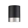 4_Algar by Z-Lite Matte Black + Brushed Nickel 1 Light Flush Mount more views