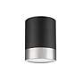 7_Algar by Z-Lite Matte Black + Brushed Nickel 1 Light Flush Mount more views