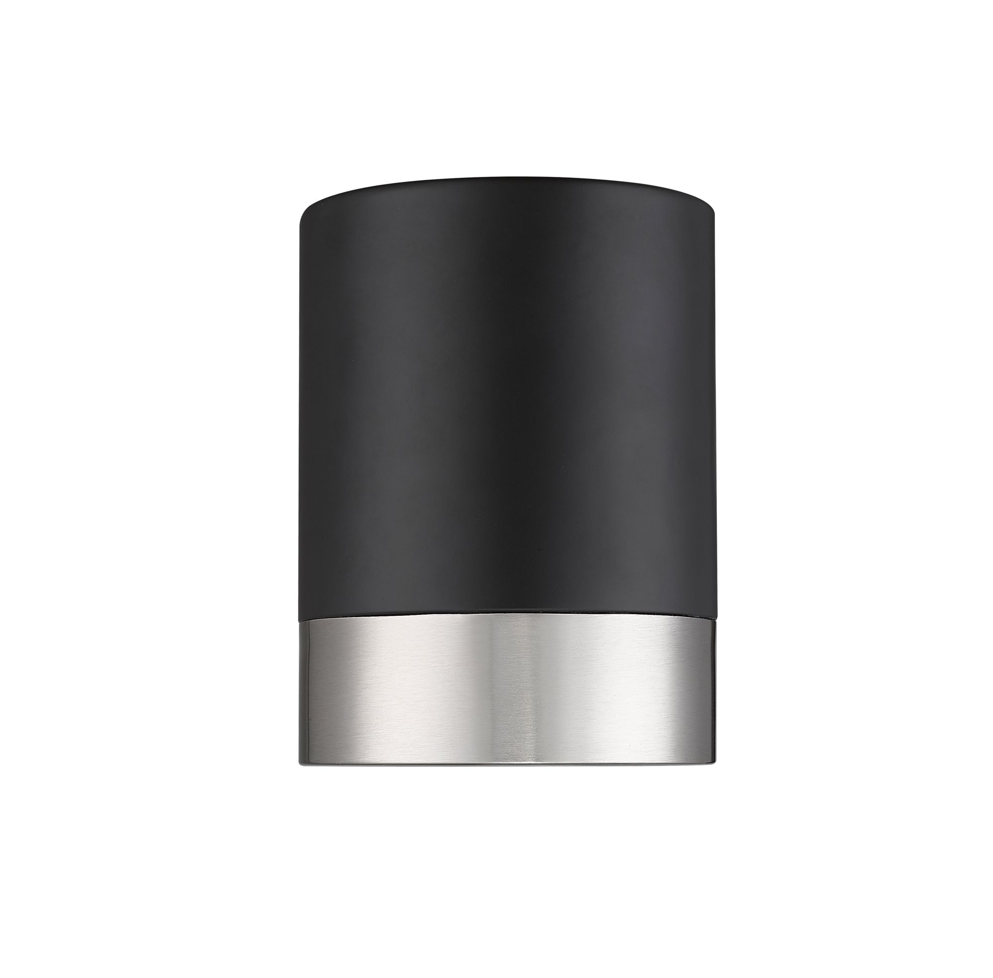 Algar by Z-Lite Matte Black + Brushed Nickel 1 Light Flush Mount