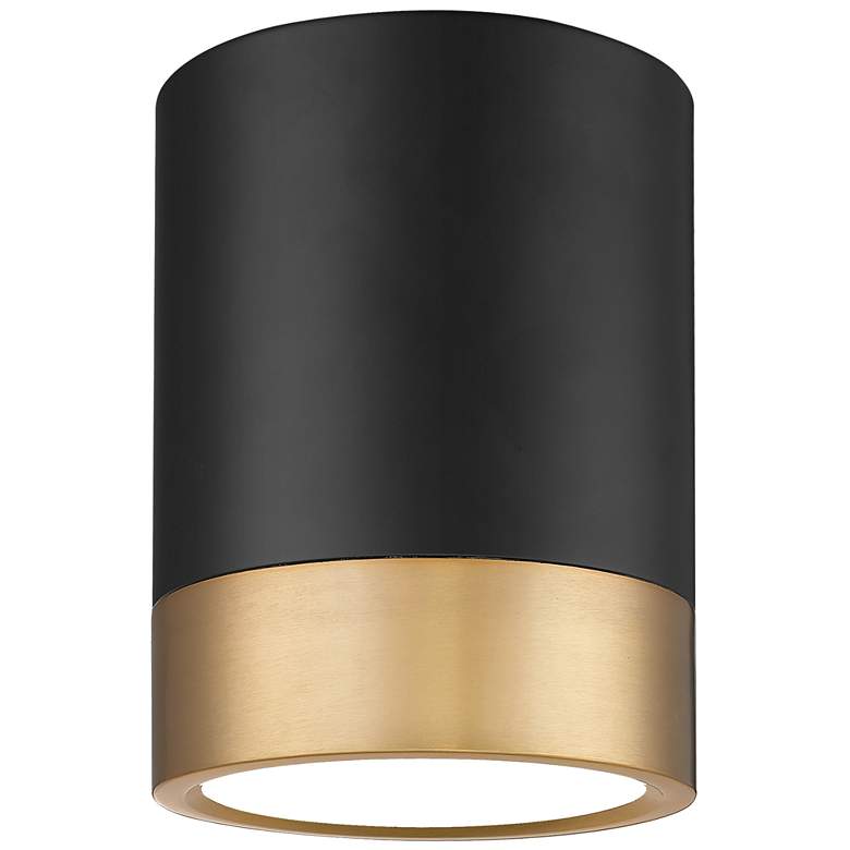 Image 1 Algar by Z-Lite Matte Black + Modern Gold 1 Light Flush Mount