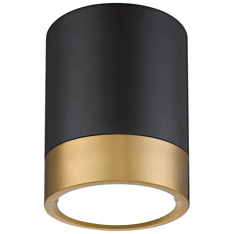 Image 7 Algar by Z-Lite Matte Black + Modern Gold 1 Light Flush Mount more views