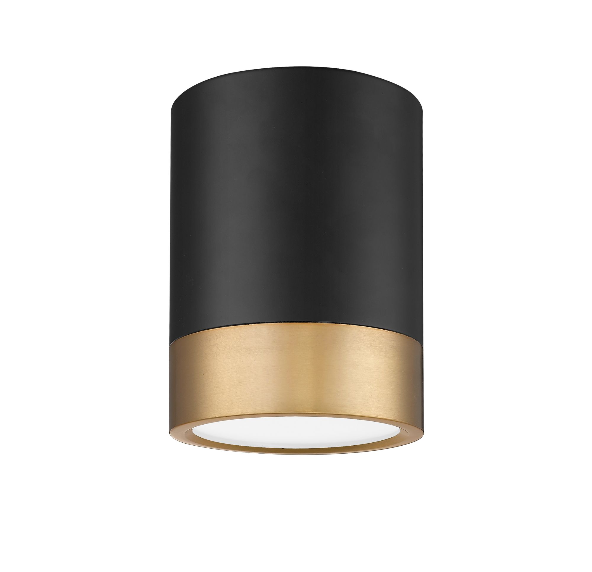 Algar by Z-Lite Matte Black + Modern Gold 1 Light Flush Mount in scene