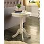 Alger 18" Wide White Round Traditional Pedestal Wood Side Table