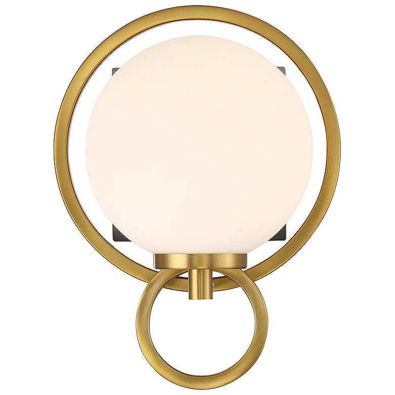 Image 3 Alhambra 1-Light Wall Sconce in Matte Black with Warm Brass more views