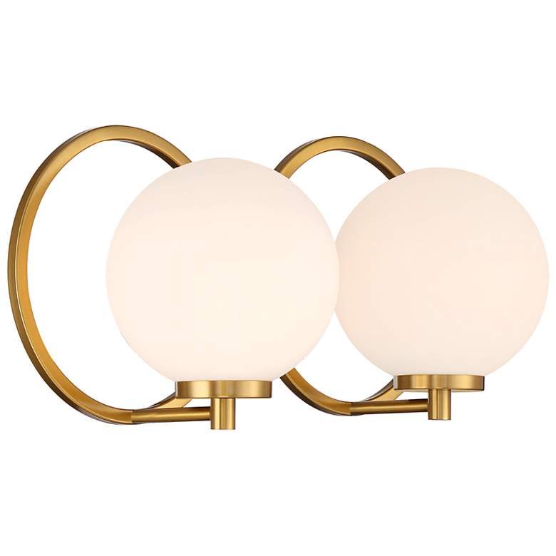 Image 4 Alhambra 2-Light Bathroom Vanity Light in Matte Black with Warm Brass more views
