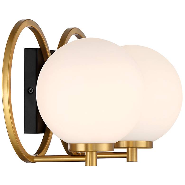Image 5 Alhambra 2-Light Bathroom Vanity Light in Matte Black with Warm Brass more views