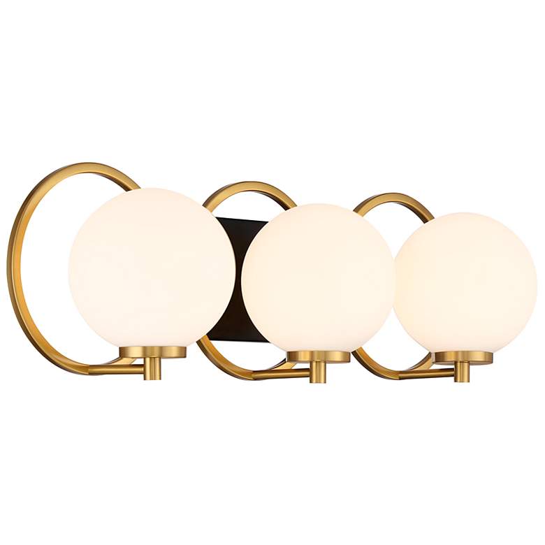 Image 4 Alhambra 24 1/2"W Matte Black with Brass 3-Light Bath Light more views