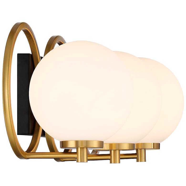 Image 5 Alhambra 24 1/2"W Matte Black with Brass 3-Light Bath Light more views