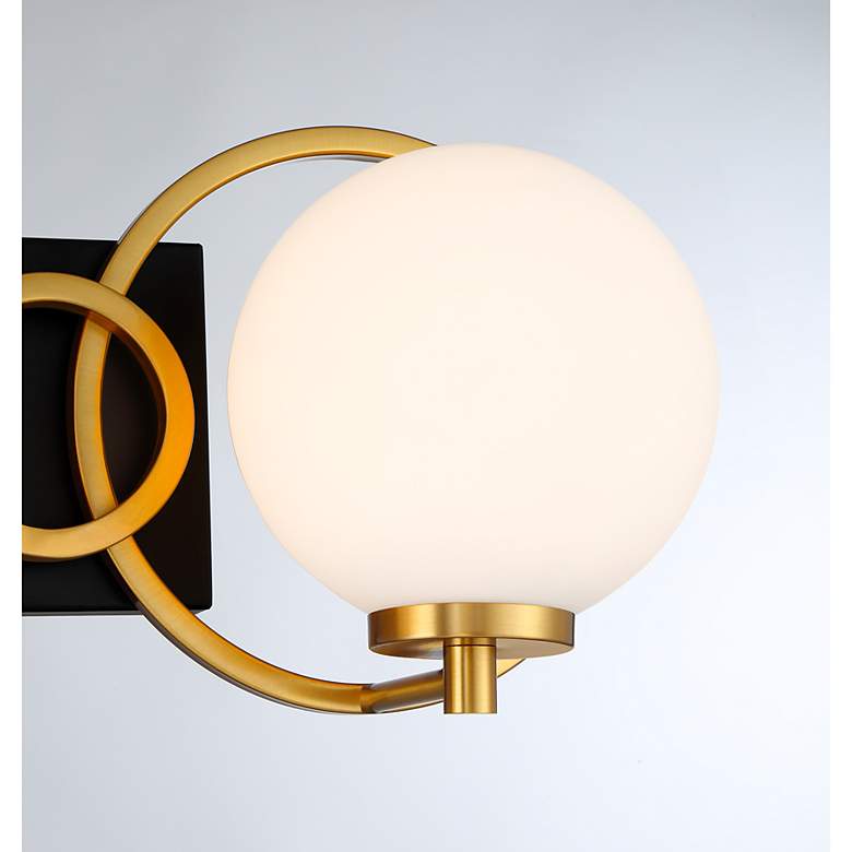 Image 6 Alhambra 24 1/2"W Matte Black with Brass 3-Light Bath Light more views