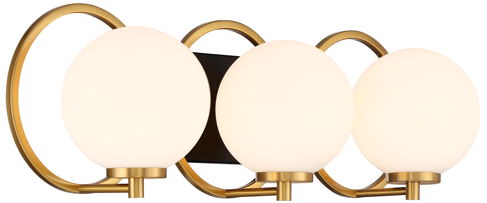 Image 4 Alhambra 3-Light Bathroom Vanity Light in Matte Black with Warm Brass more views