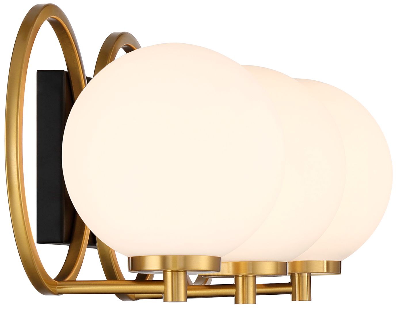 Image 5 Alhambra 3-Light Bathroom Vanity Light in Matte Black with Warm Brass more views