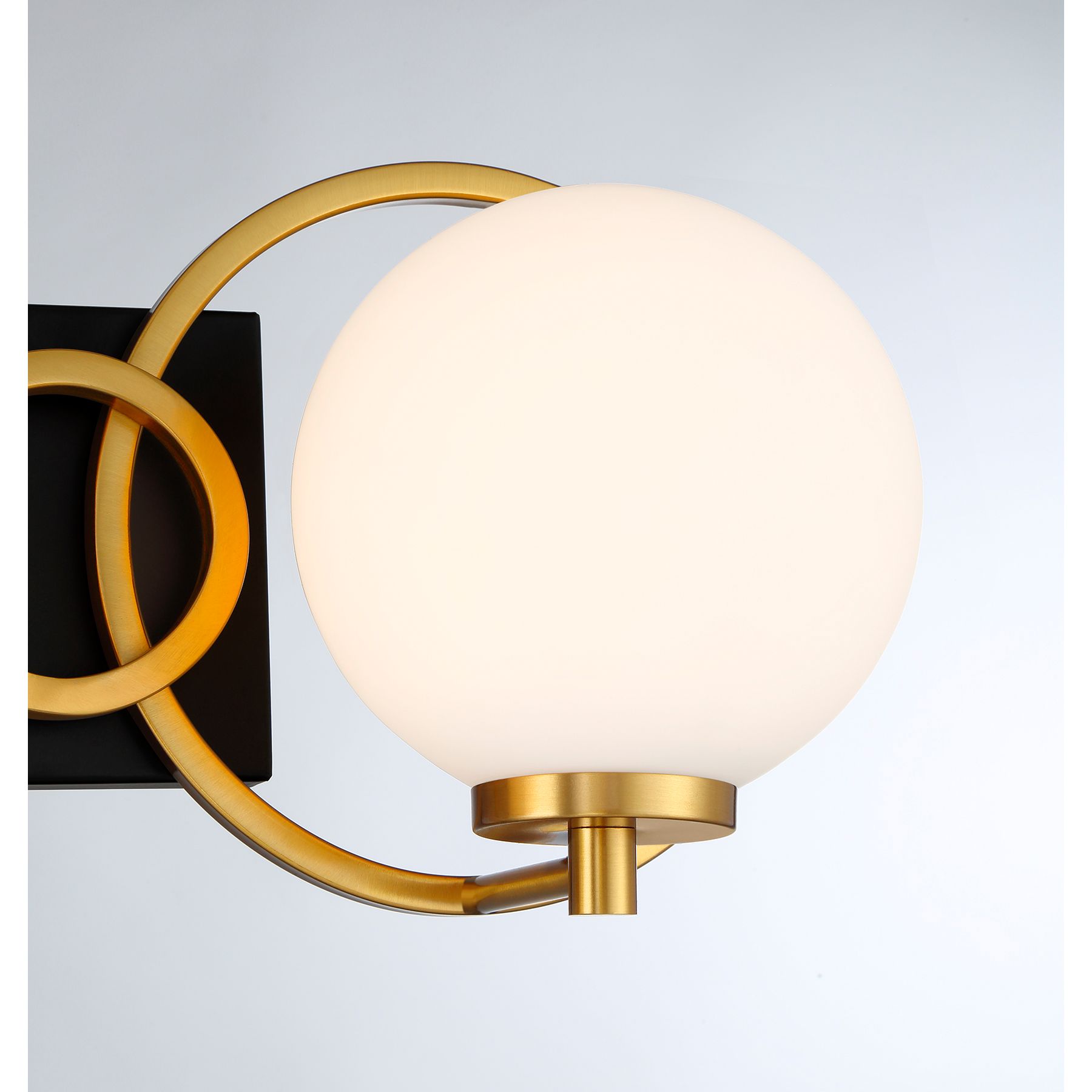 Image 6 Alhambra 3-Light Bathroom Vanity Light in Matte Black with Warm Brass more views