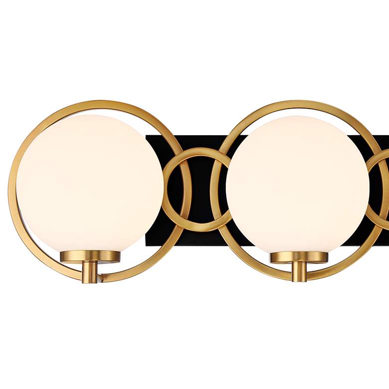 Image 2 Alhambra 32 1/2"W Matte Black Warm Brass 4-Light Bath Light more views