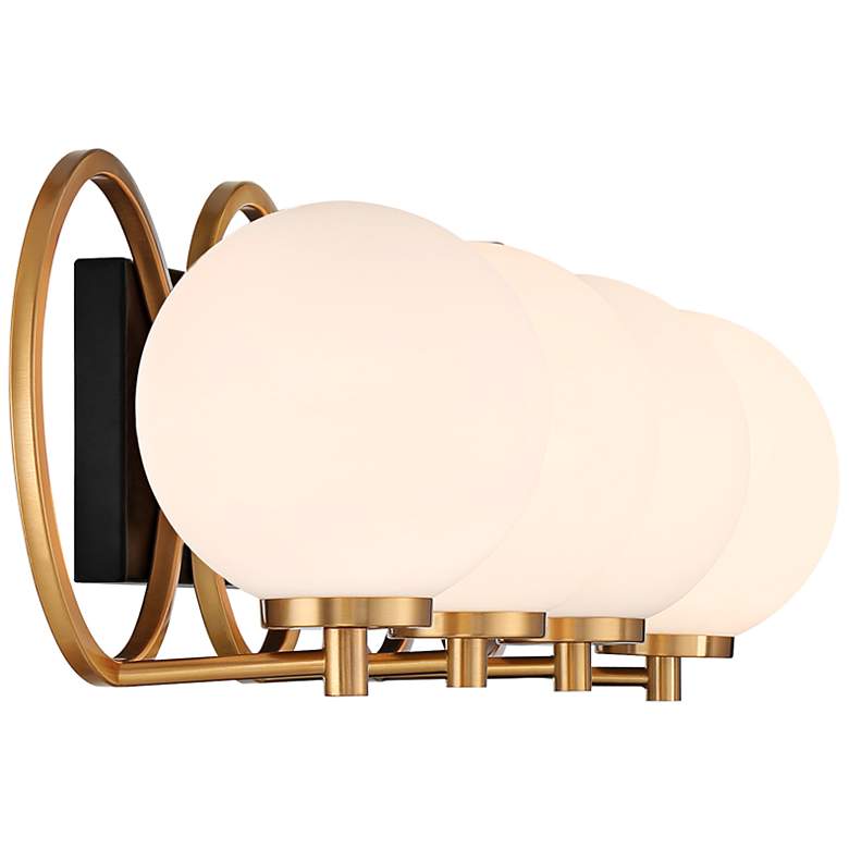 Image 3 Alhambra 32 1/2"W Matte Black Warm Brass 4-Light Bath Light more views