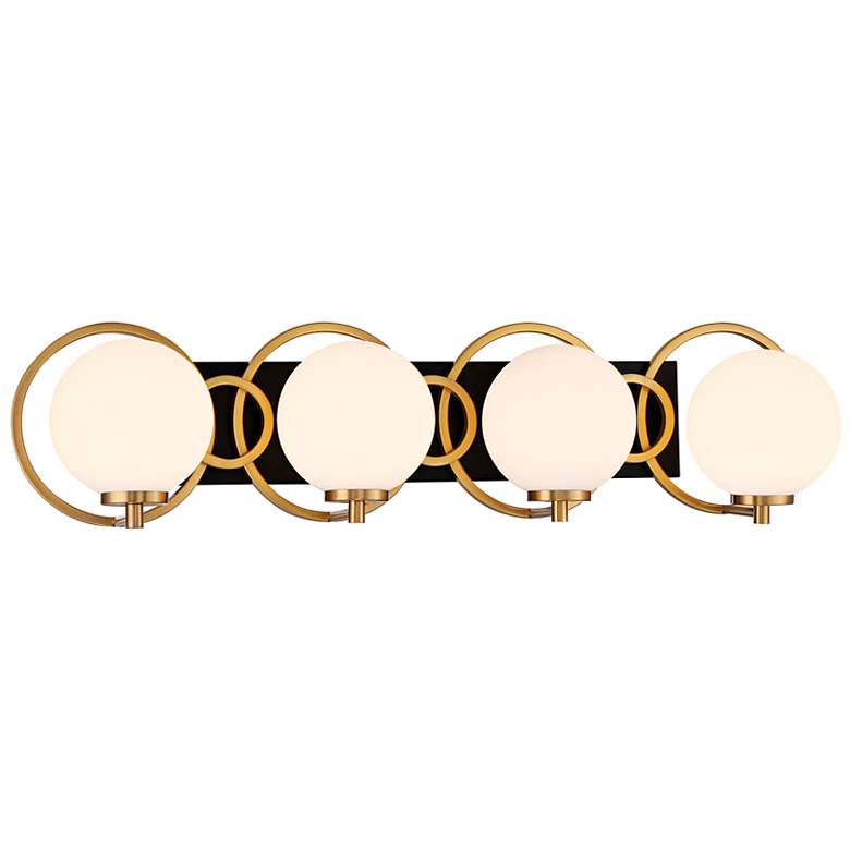 Image 5 Alhambra 32 1/2"W Matte Black Warm Brass 4-Light Bath Light more views