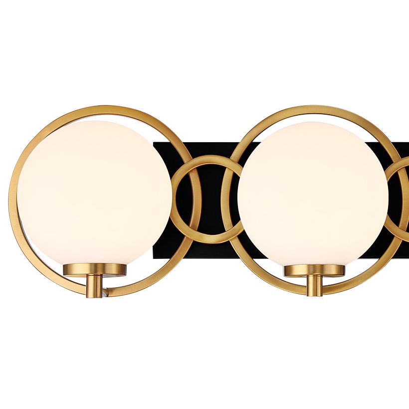 Image 2 Alhambra 4-Light Bathroom Vanity Light in Matte Black with Warm Brass more views