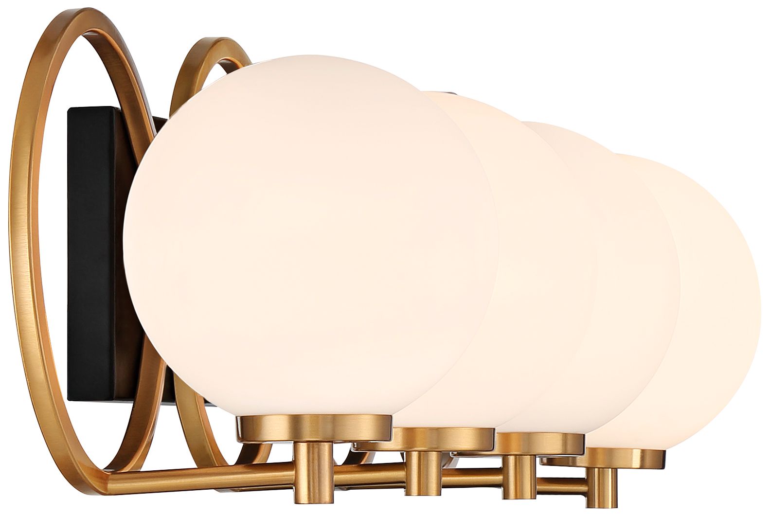 Image 3 Alhambra 4-Light Bathroom Vanity Light in Matte Black with Warm Brass more views