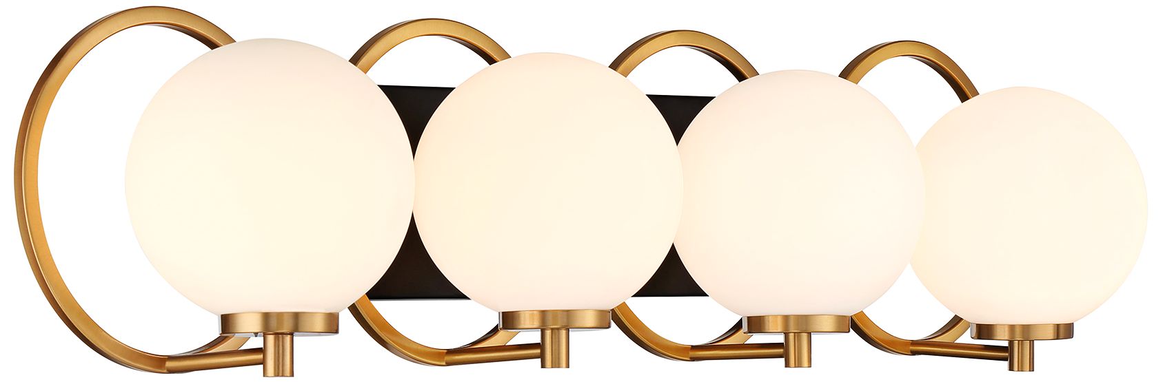 Image 4 Alhambra 4-Light Bathroom Vanity Light in Matte Black with Warm Brass more views
