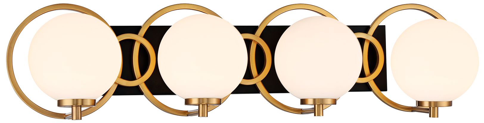Image 5 Alhambra 4-Light Bathroom Vanity Light in Matte Black with Warm Brass more views