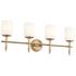 Ali 32 1/2" Wide Brushed Natural Brass 4-Light Bath Light