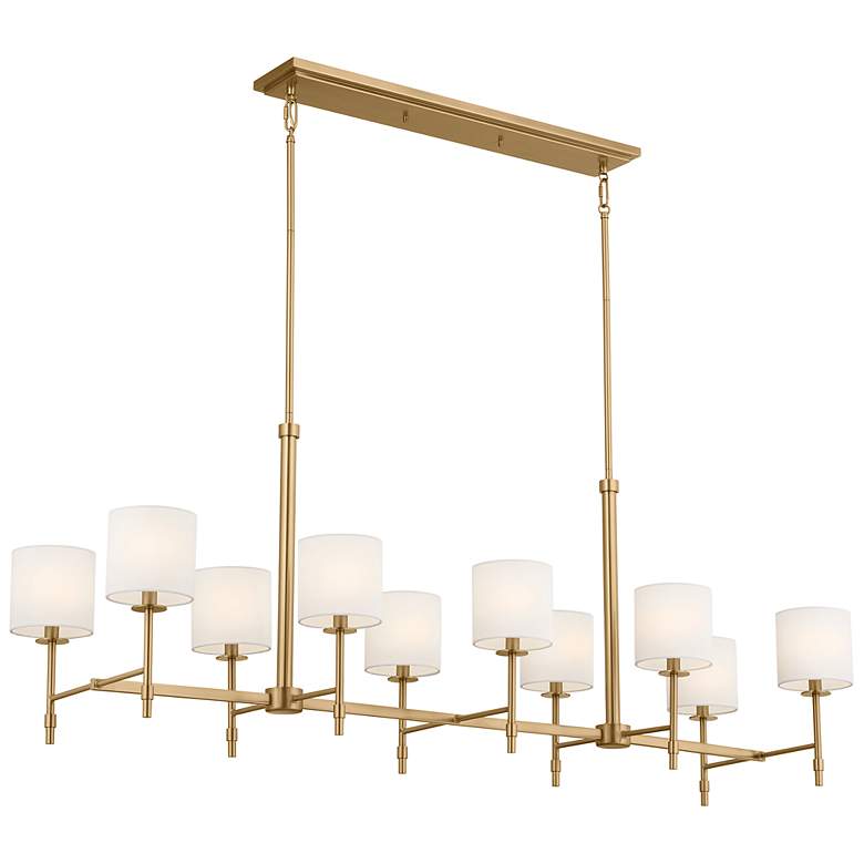 Image 3 Ali 56 1/2" Wide Natural Brass 10-Light Linear Chandelier