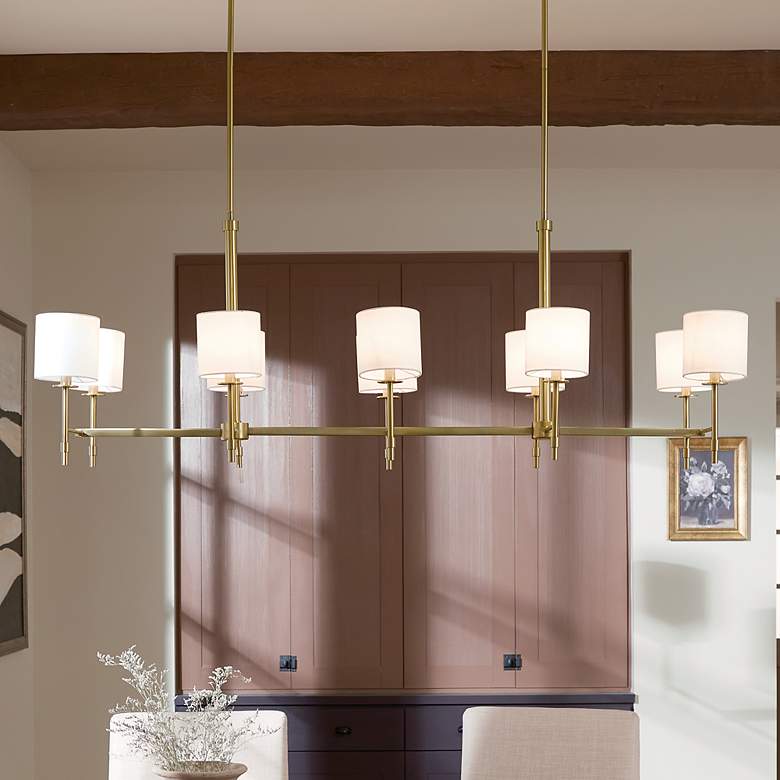 Image 2 Ali 56 1/2" Wide Natural Brass 10-Light Linear Chandelier