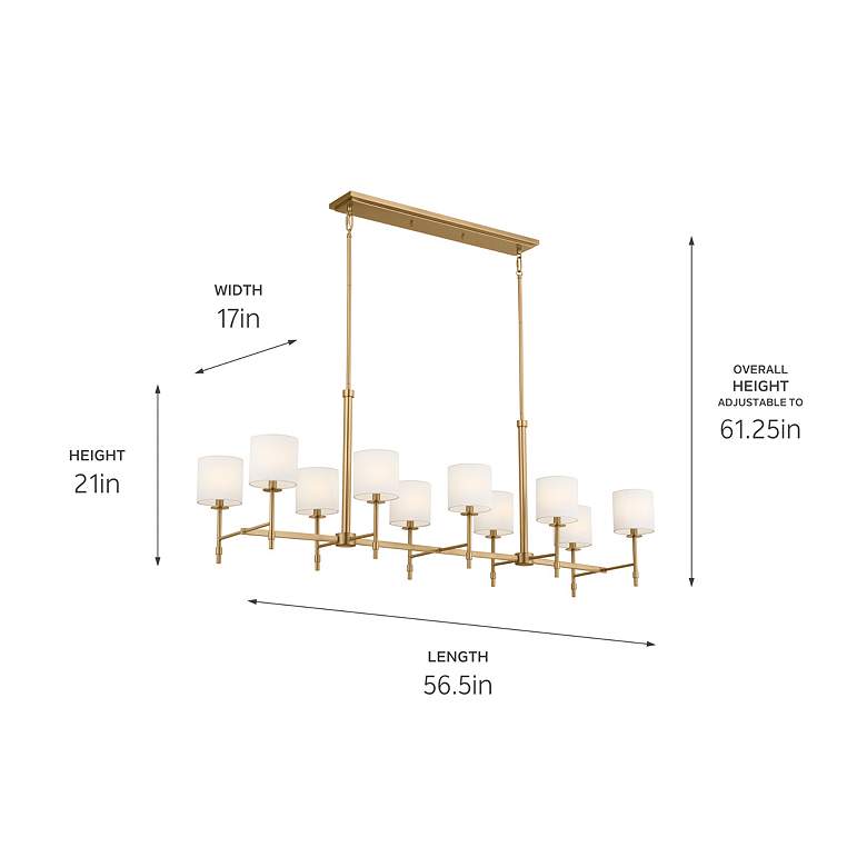 Image 5 Ali 56 1/2" Wide Natural Brass 10-Light Linear Chandelier more views