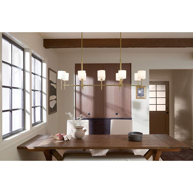 Image 6 Ali 56 1/2" Wide Natural Brass 10-Light Linear Chandelier more views