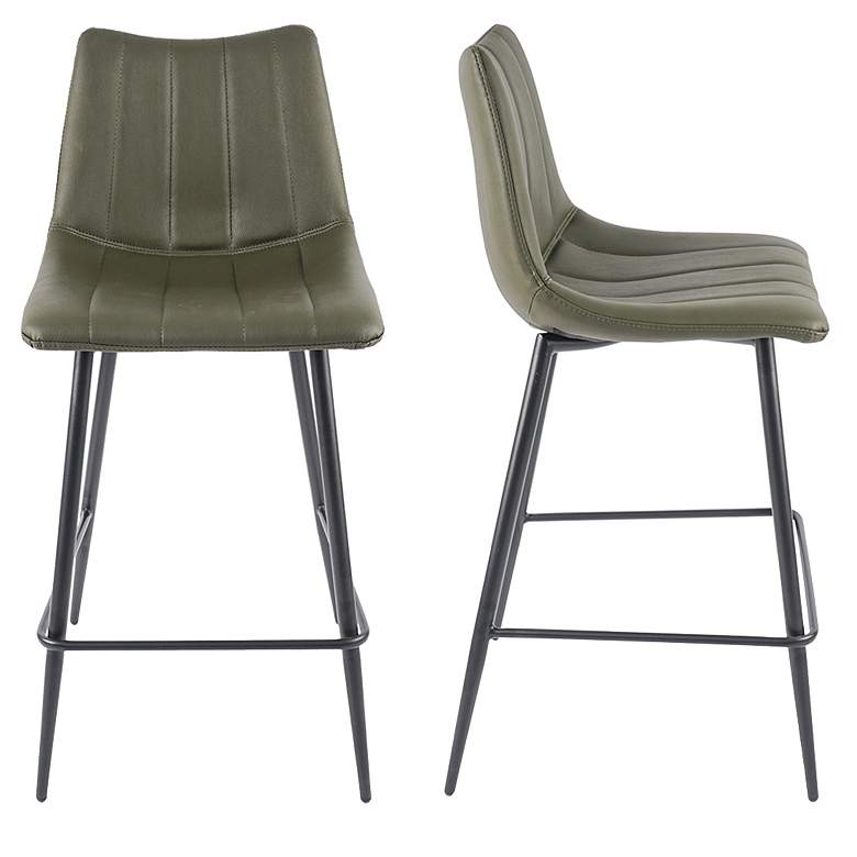 Image 1 Alibi Counter Stool Dark Green - Set Of Two
