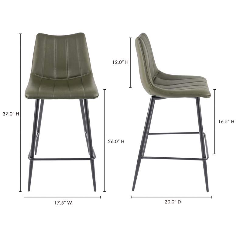 Image 7 Alibi Counter Stool Dark Green - Set Of Two more views