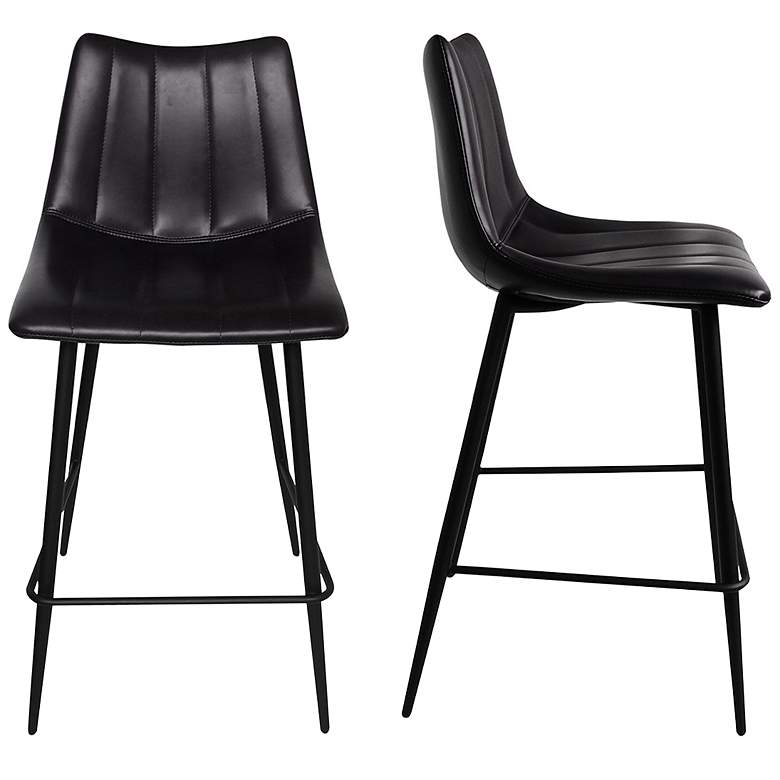 Image 1 Alibi Counter Stool Matte Black - Set Of Two