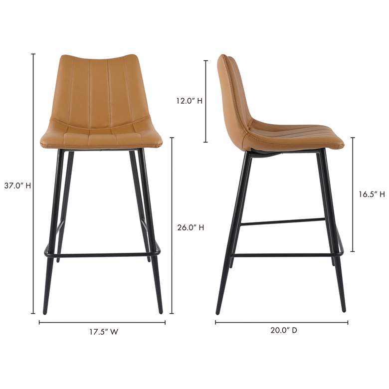 Image 7 Alibi Counter Stool Tan - Set Of Two more views
