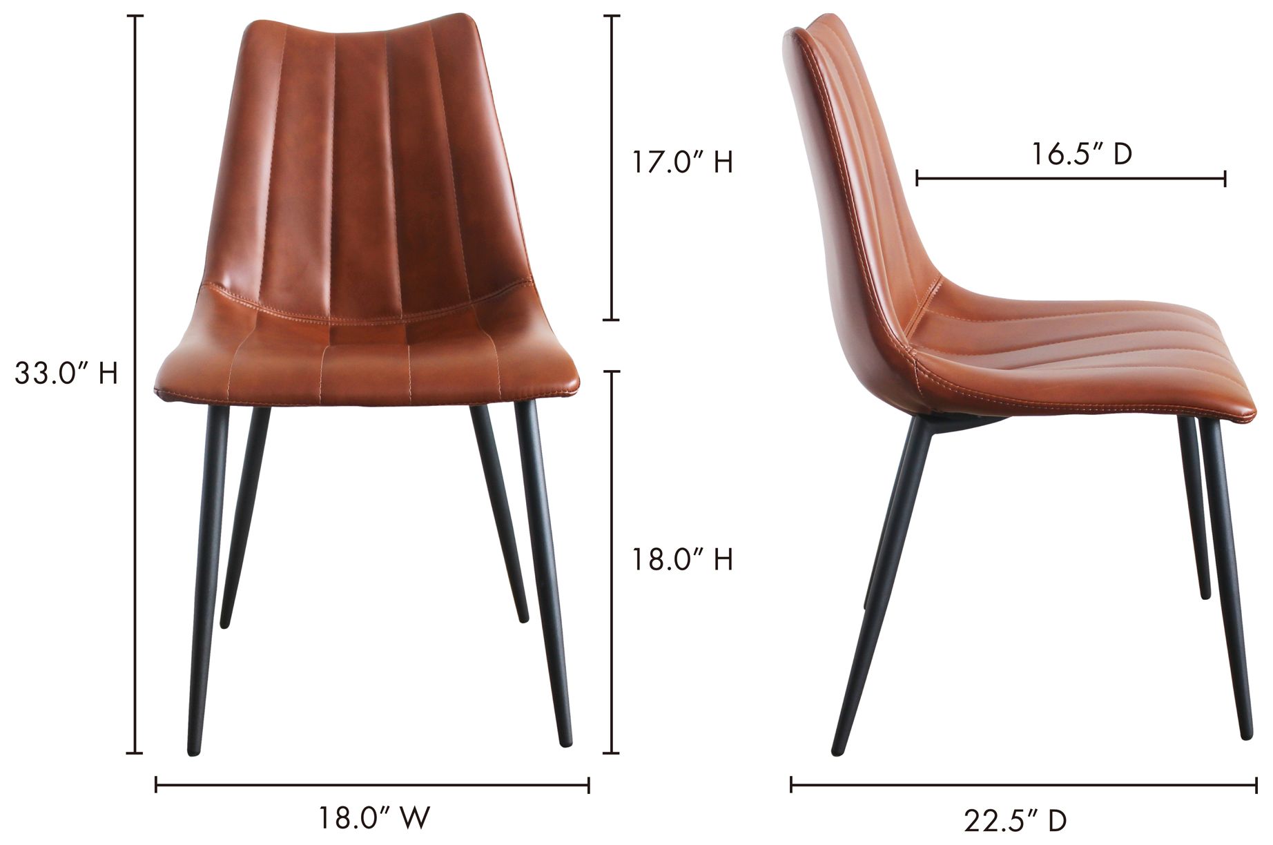 Alibi Dining Chair Brown - Set Of Two