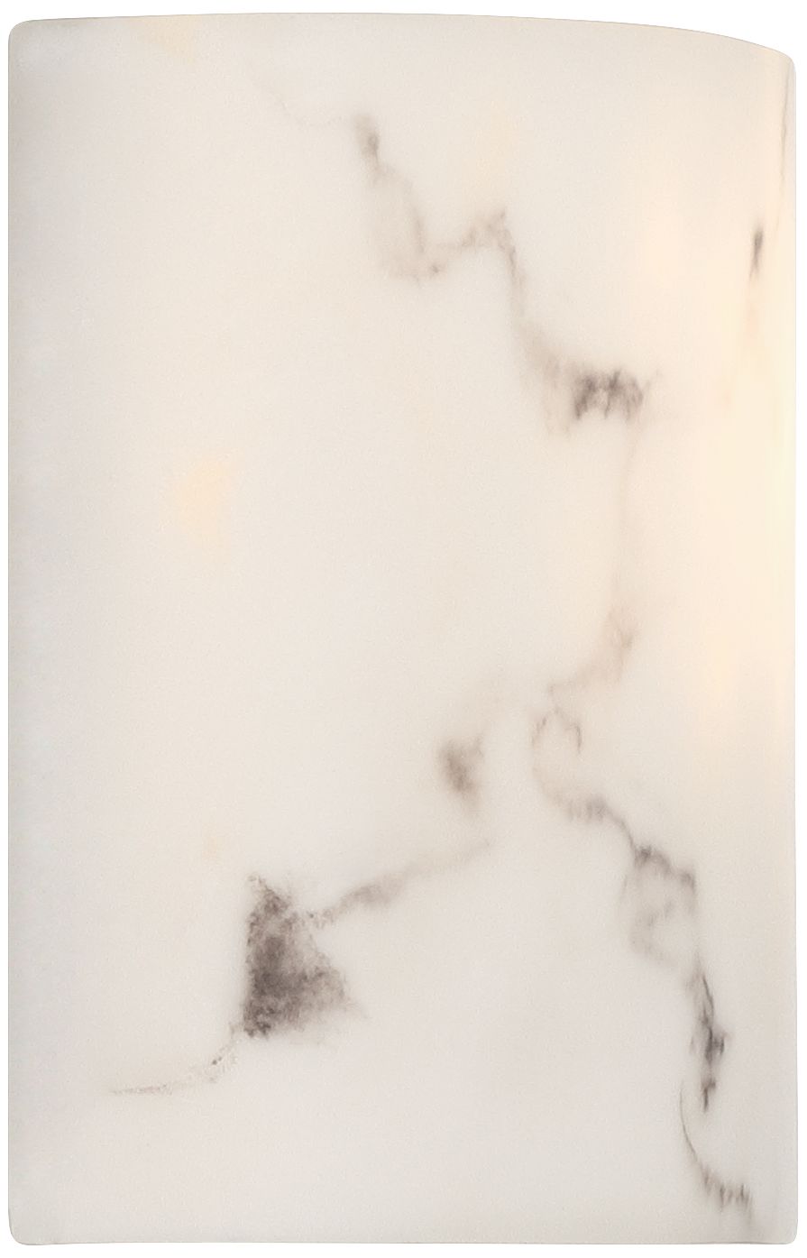 Alicante 7" High White Faux Alabaster Wall Sconce