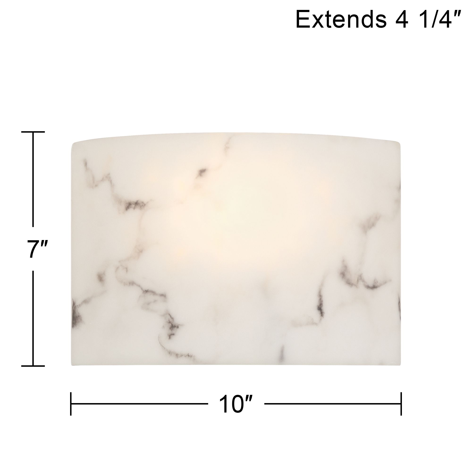 Alicante 7" High White Faux Alabaster Wall Sconce