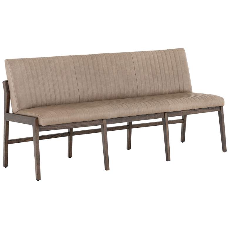 Alice 70 1/2&quot; W Sonoma Gray and Beech Banquette Dining Bench
