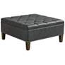 Alice Charcoal Tufted Fabric Square Cocktail Ottoman